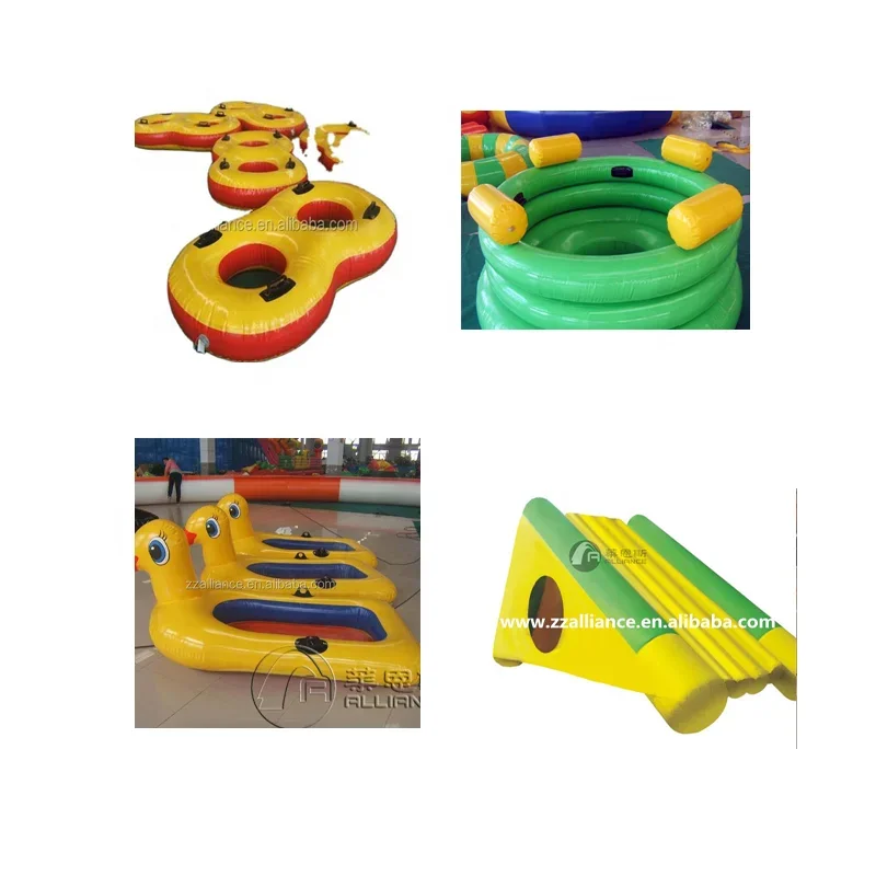 Commercial giants wholesale double-loop floating inflatable swimming ring slideway