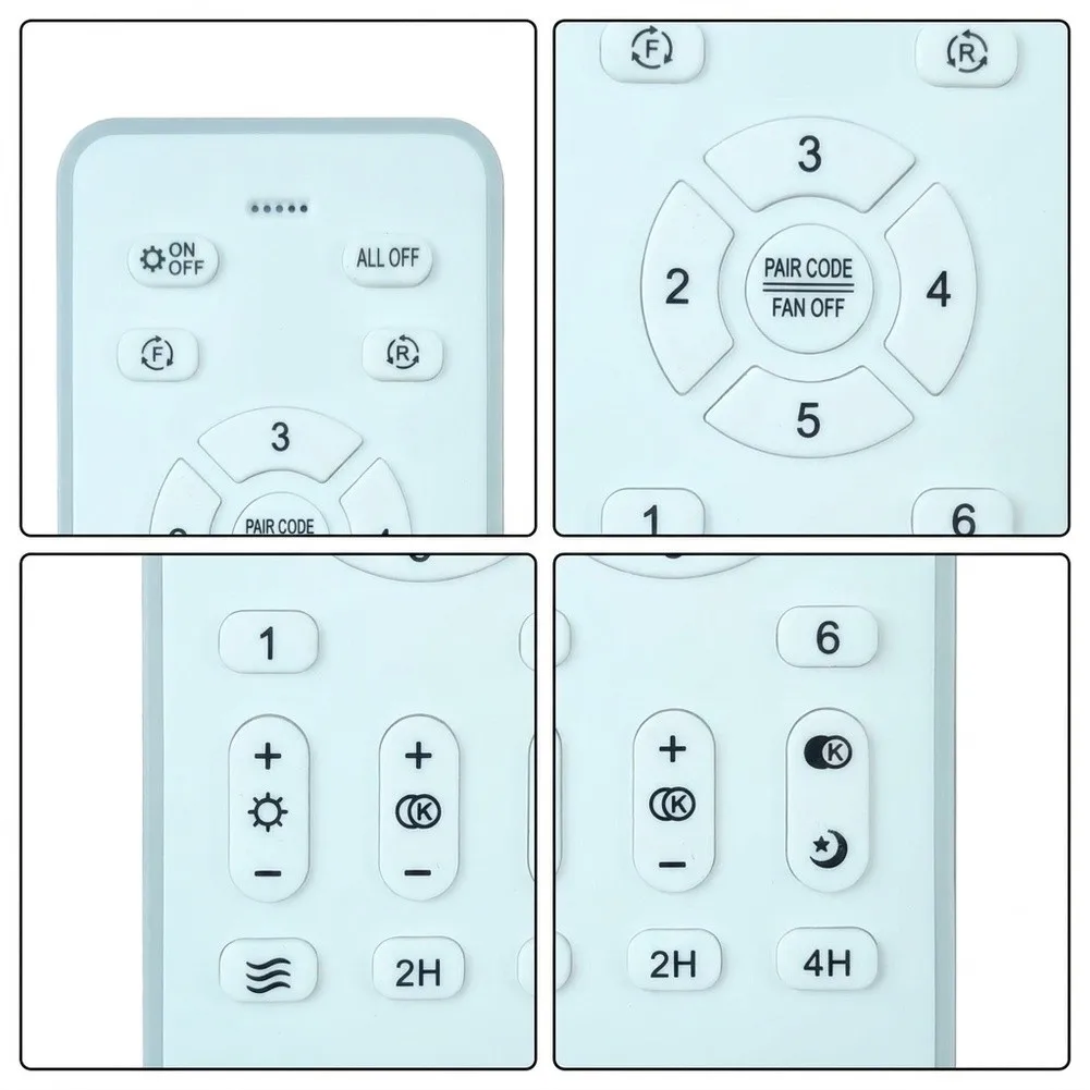 Ceiling Fan Remote Control Operating on 2.4G Band for Fans with Lights Features Six Tiers and Linear Light Dimming