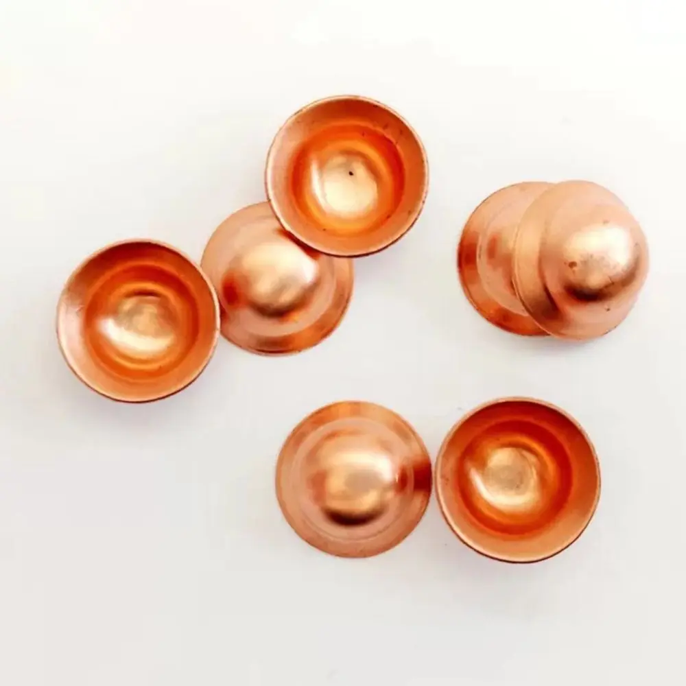 Leak‑proof Seal Copper Copper Pipe End Cap Dome Shape Flared Design Refrigerator Pipe Cap AC Copper Cap Air Conditioner
