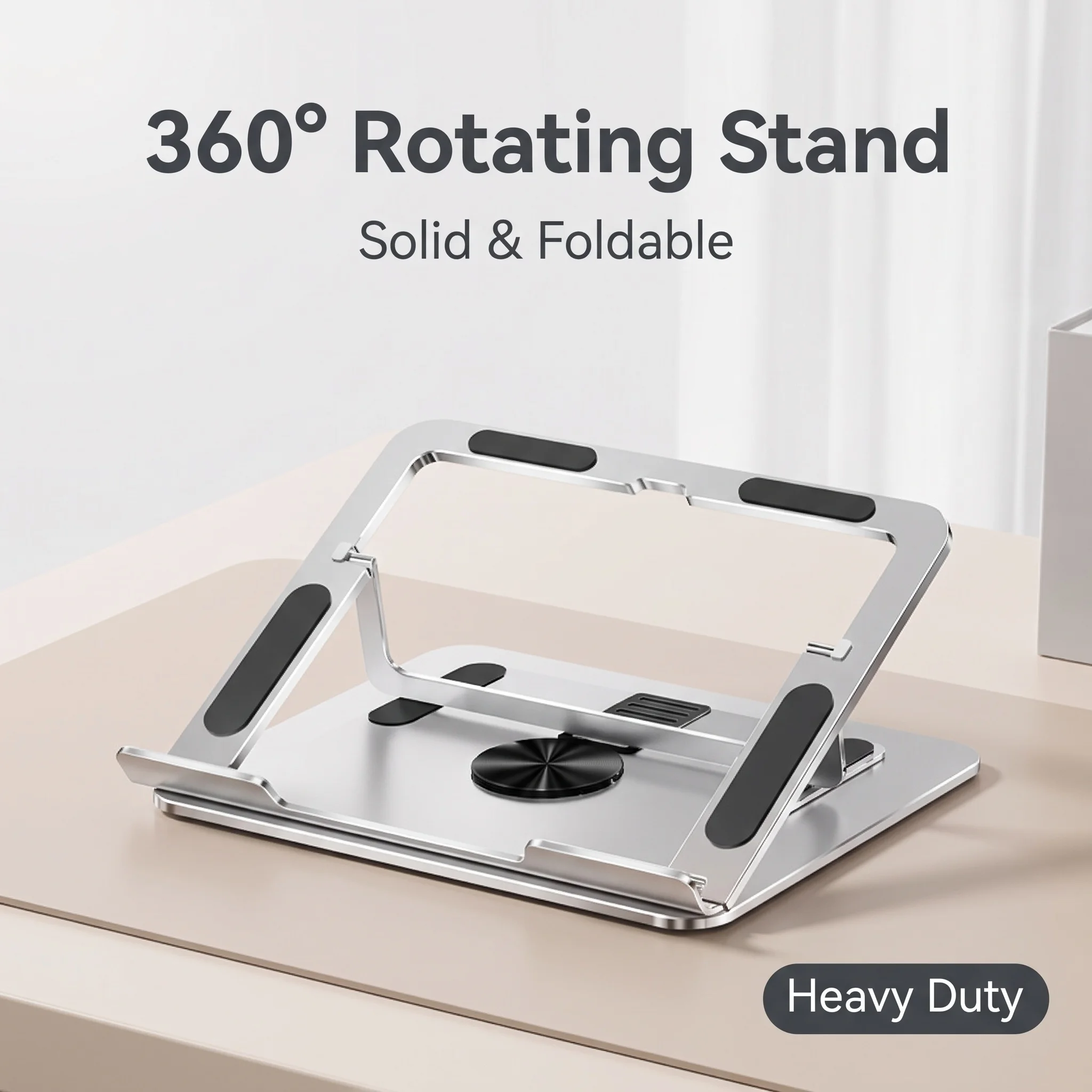 360° Rotating Stand for MacBook Neo 2026 Air 13 15 in Aluminum Alloy Foldable Laptop Stand for iPad Pro 14 16 Radiato
