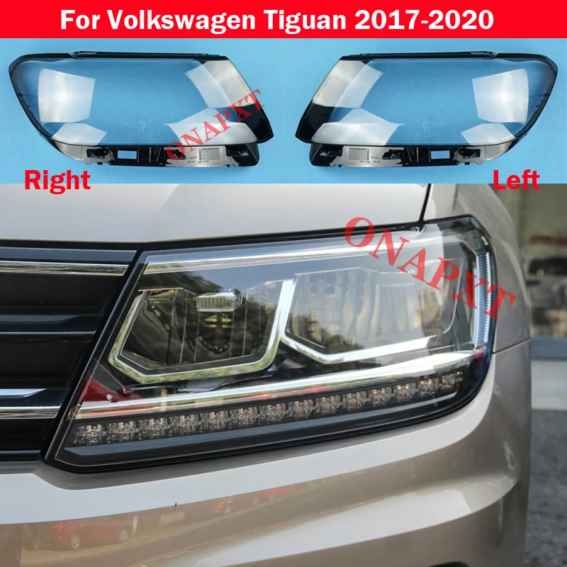 Auto Car For Volkswagen Tiguan 2017-2020 Front Headlight Glass Headlamp Transparent Lampshade Lamp Shell Lens Cover