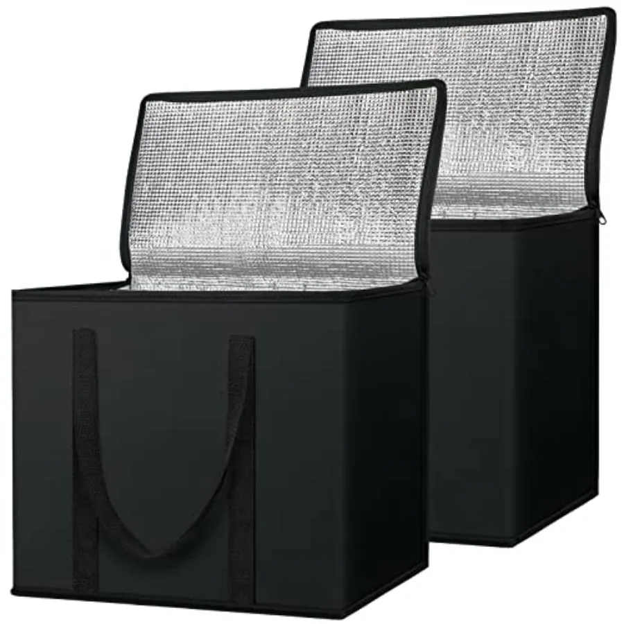 

Набор из 2 многоразовых термосумок для продуктов, складная сумка-холодильник для продуктов, сверхпрочная большая термосумка 16''x9''x13