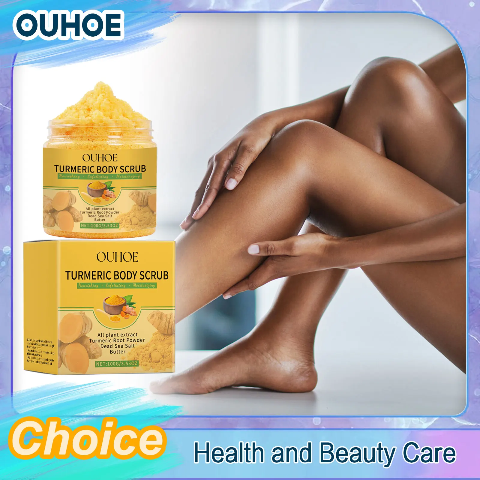 

Скраб для тела с куркумой для женщин и мужчин, осветляющий отшелушивающий, удаляет омертвевшую кожу, очищающий поры, темный внутренний увлажняющий уход за гладкой кожей