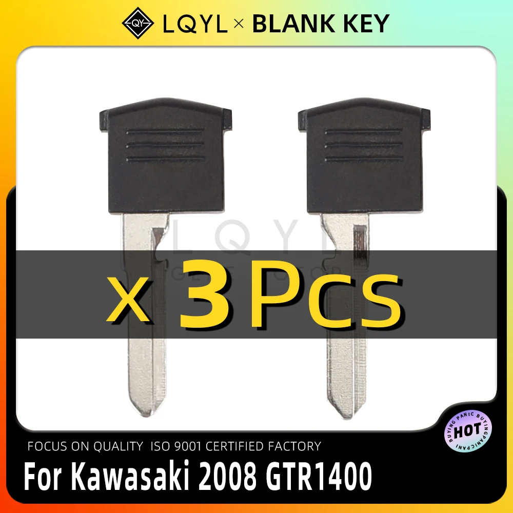 

LQYL 3 шт. новый пустой ключ для мотоцикла, замена необрезанных ключей для Kawasaki 2008 GTR1400 GTR C14 ZG1400, дистанционный мотоциклетный ключ