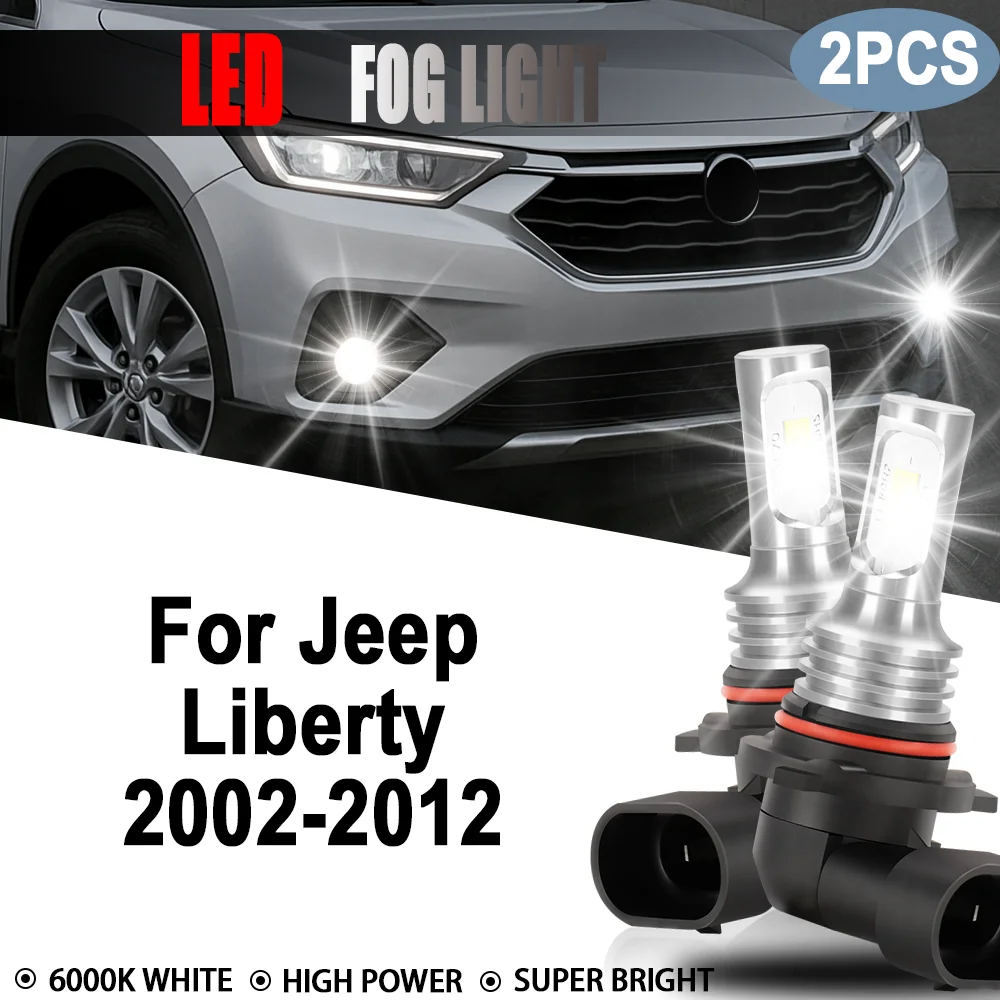 

High Power Fog LED Light Super Bright 6000K White CSP Chips Car Fog Lamp 12V For Jeep Liberty 2002-2017 2018 2019 2020 2021 2012