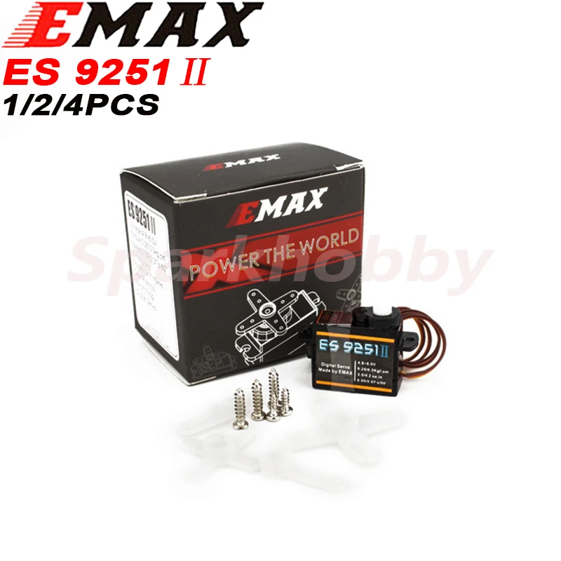 Emax-デジタルサーボモーター9251ii,3.6g,防水,ギア付き,自動車,ヘリコプター,ボート,飛行機用に適しています