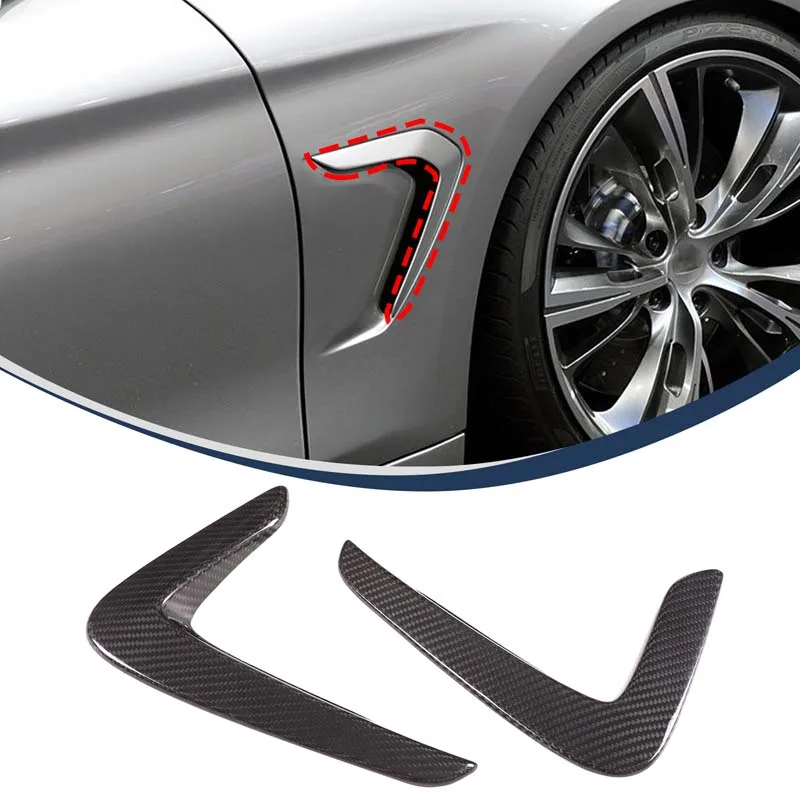 

2piece set Real Carbon Fiber For BMW 4 Series F32 F33 F36 418 420 425 428 2014-2020 Car Body Side Vent Cover Fender Accessories