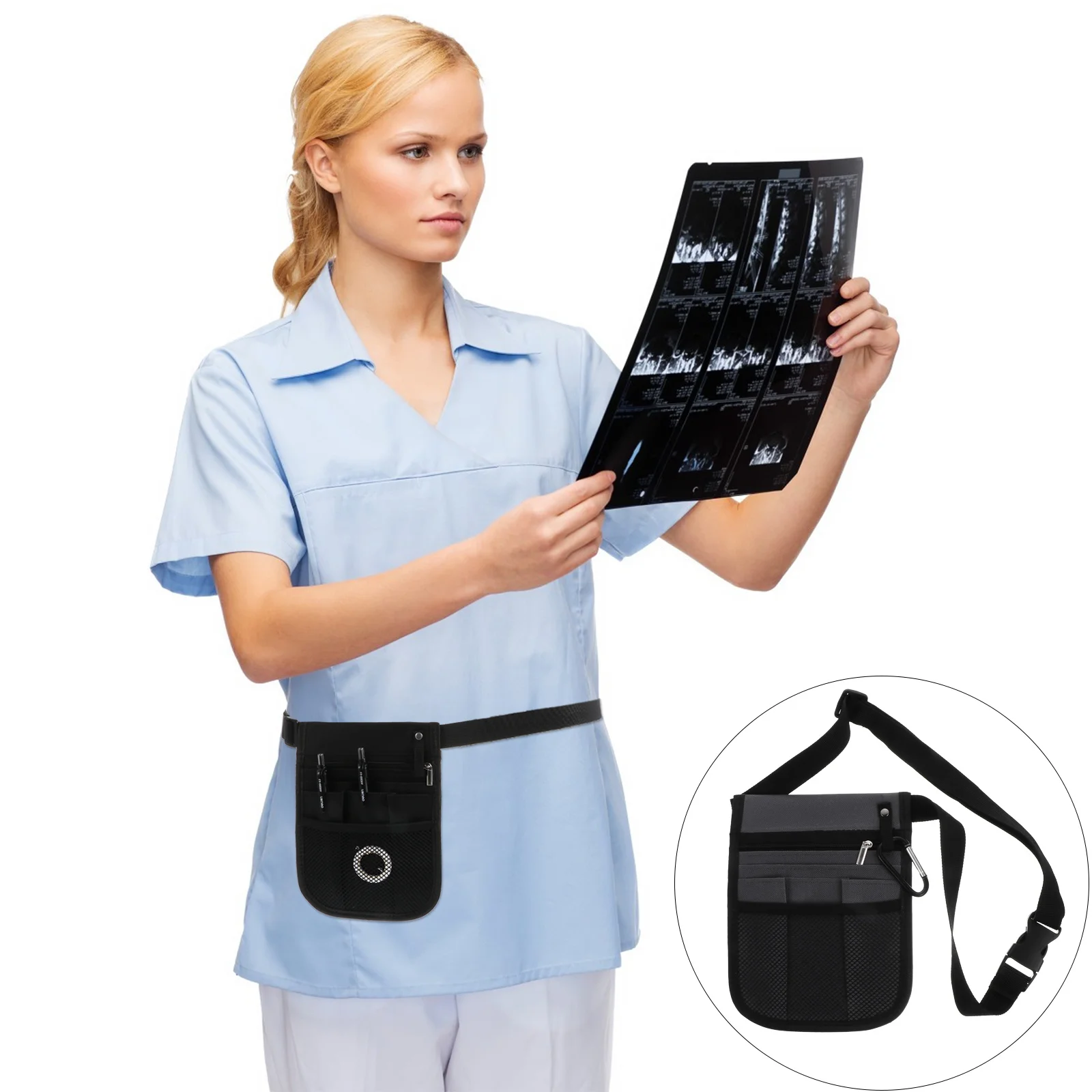 

1pc Waist Bag For Medical Workers Oxford Cloth Tool Pouch With Multiple Pockets Nurse Organizer Storage Pouch Shoulder