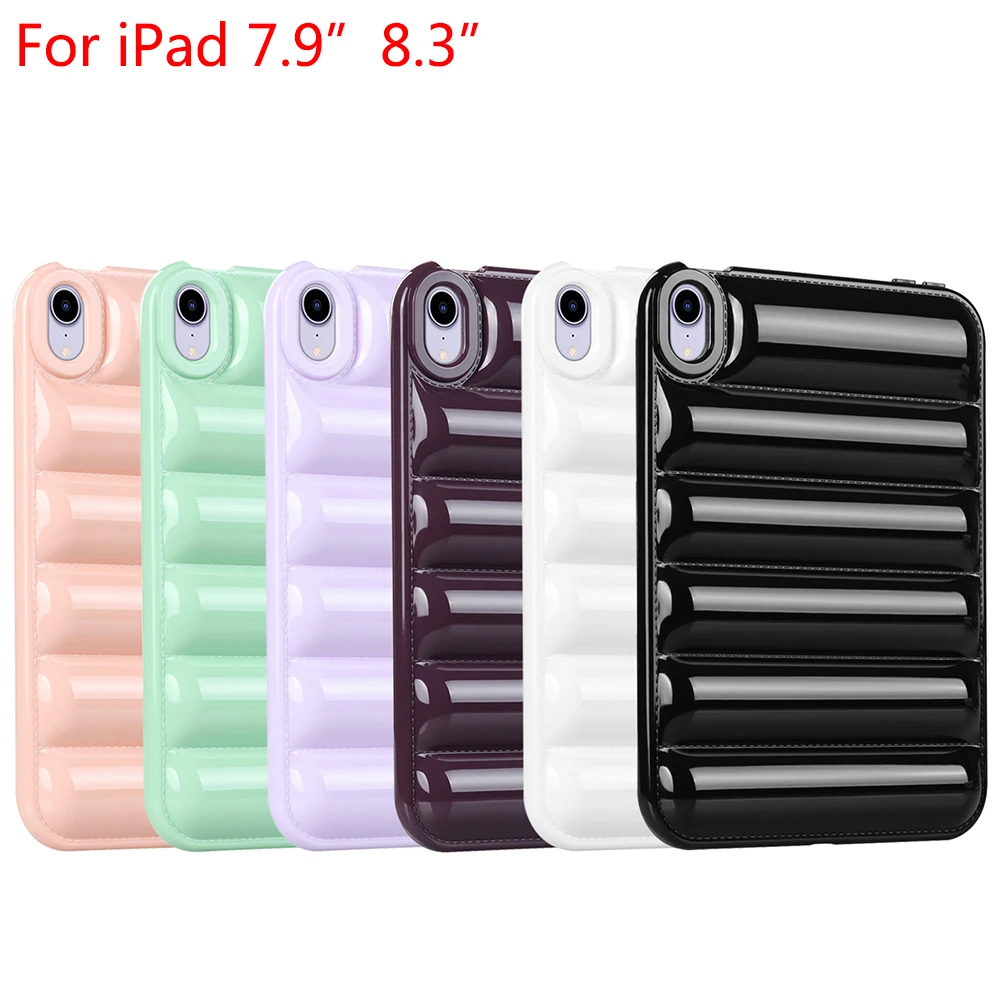 

Jelly Candy Color Down Coat Style Case For iPad Mini 4 5 7.9" 6 7 8.3" Simple Shockproof Soft TPU Cover Skin