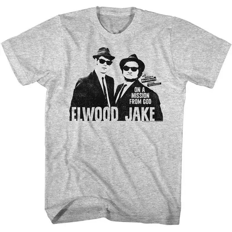 Мужская футболка Blues Brothers Jake Elwood Mission from God Belushi Aykroyd