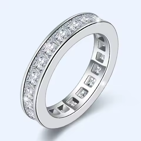Luxury Ring Pave AAAAA Cz Silver Color Engagement Wedding Rings for Women men Vintage Party Jewelry Gift