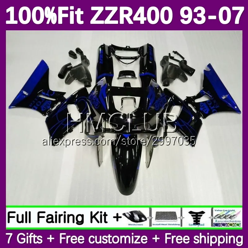 Fairing For KAWASAKI NINJA ZZR400 ZZR 400 122No.164 ZZR-400 93 94 95 96 97 98 99 00 01 02 03 04 05 06 07 Injection blue black