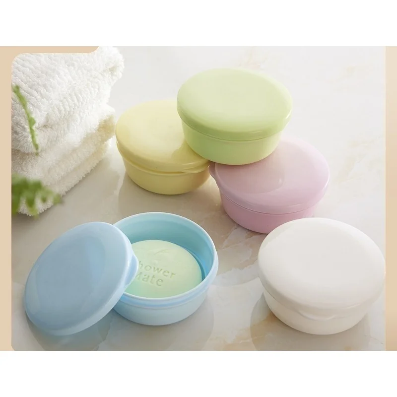 Creative Travel Seal Box Portable round Handmade Double-Layer Bathroom Soap Dish