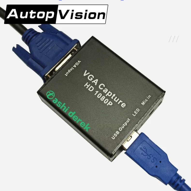 1080P VGA Capture Card USB2.0 Output VGA Signal Input Independent Audio Inout No Power Required Module Drive-free No Plug-in