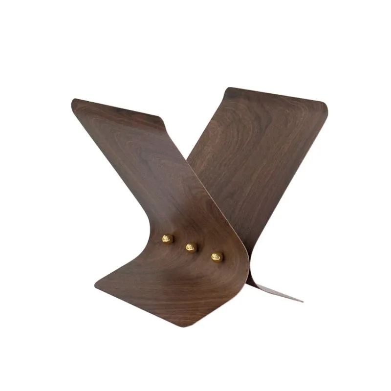 

Modern light luxury, metal magazine rack, book shelf ornament, hall soft decoration