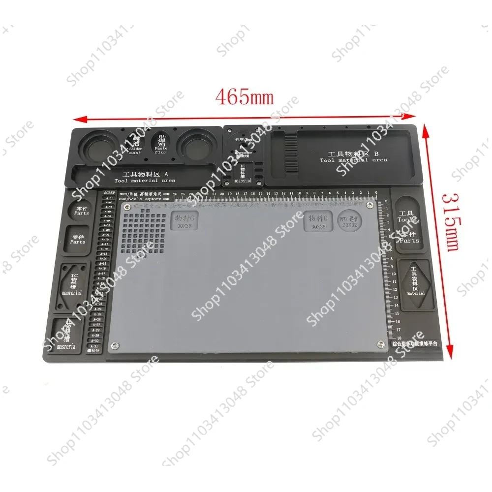 

Многофункциональный ремонтный коврик из алюминиевого сплава, термостойкая подкладка для обслуживания, основание для микроскопа, подставка для пайки печатных плат