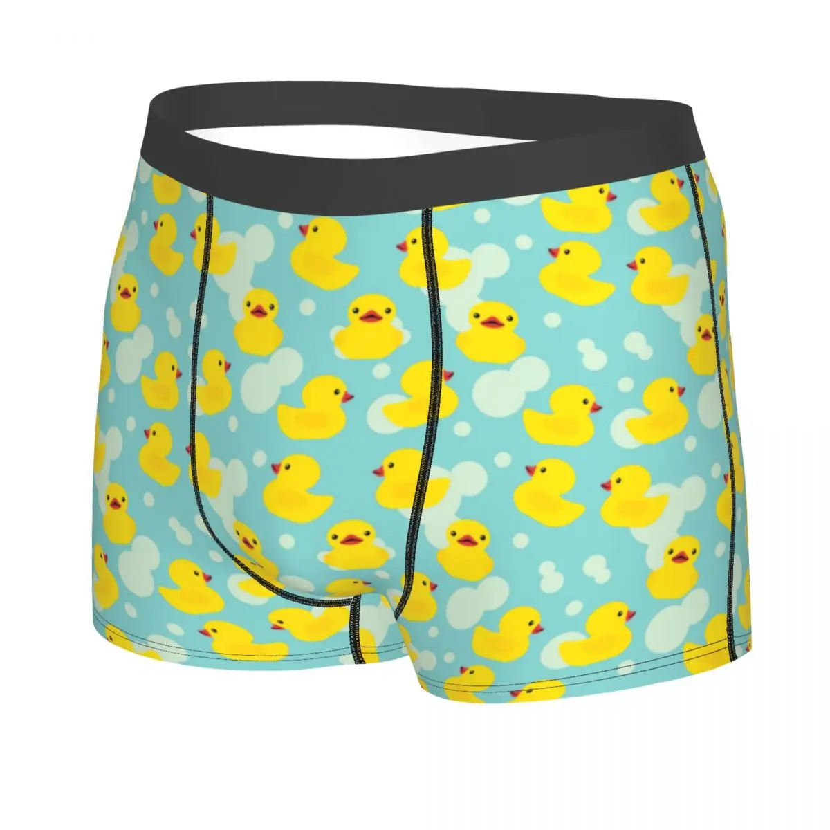 Custom Male Funny Cute Baby Shower Yellow Bathtime Rubber Ducks Pattern Underwear Boxer Briefs Soft Shorts Panties Underpants