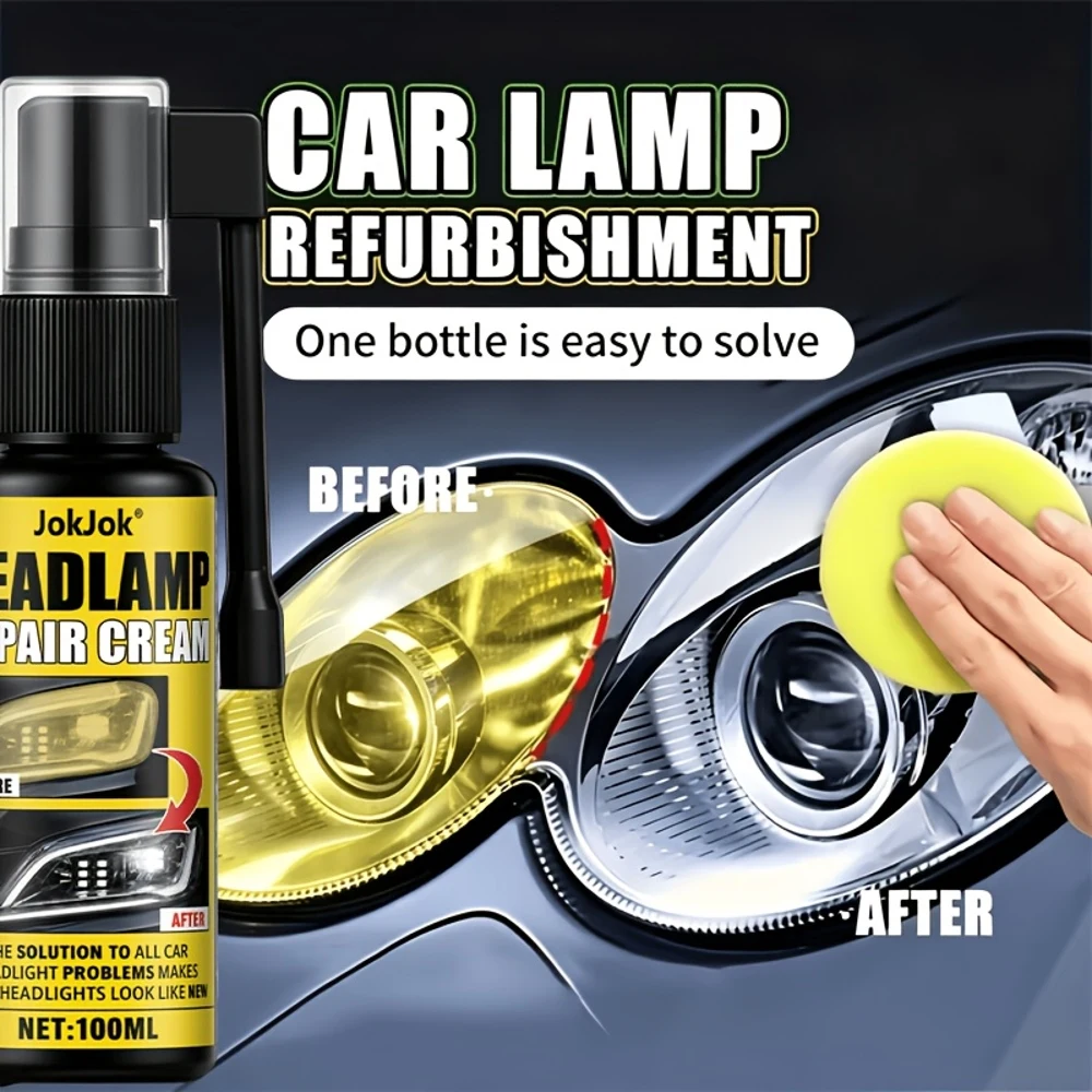 Professional Headlight Restoration Spray Designed for Auto Lamp Easy Operation Remove Yellowing Oxidation Haze Restore Transpare