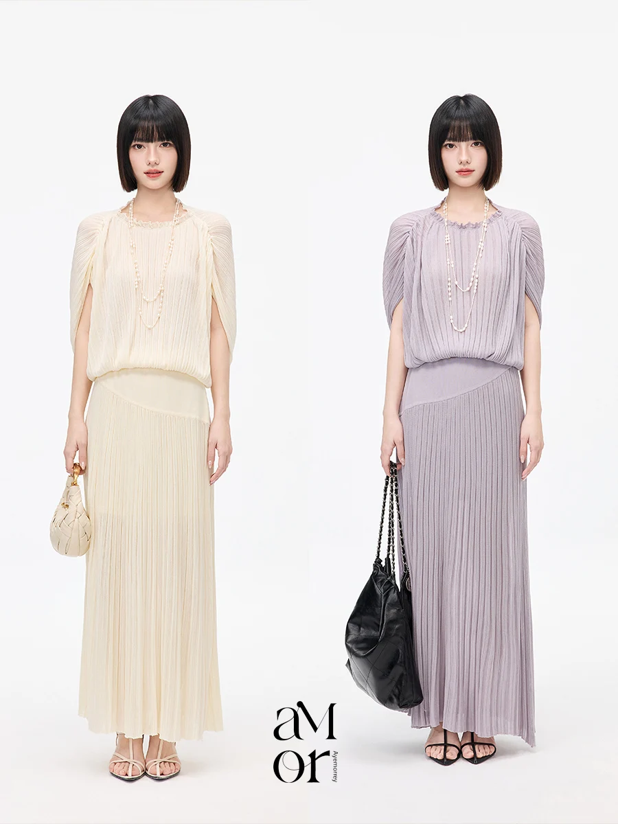 

Romantic Knitted Set Ayemorrey " Qingyang Danren " Spring Summer Elegant Half Skirt Top Fashionable Women's Ensemble