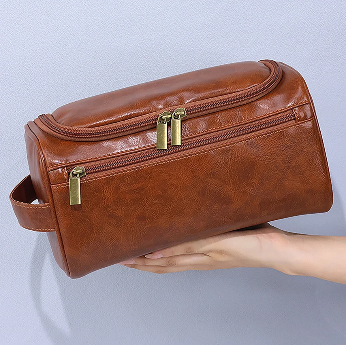 

Multifunction Makeup Bag for Women Travel Case Organizer Cosmetic Bags for Toiletries and Makeup Waterproof Leather Cosmetic Bag