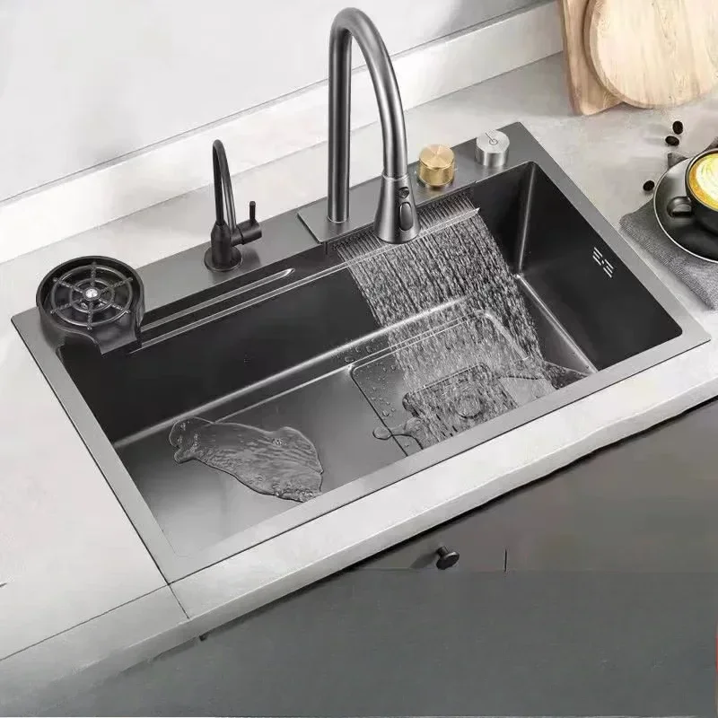 

Кухонная мойка из утолщенной нержавеющей стали SUS304, бытовая, с нанопокрытием для мытья посуды, встраиваемая в столешницу
