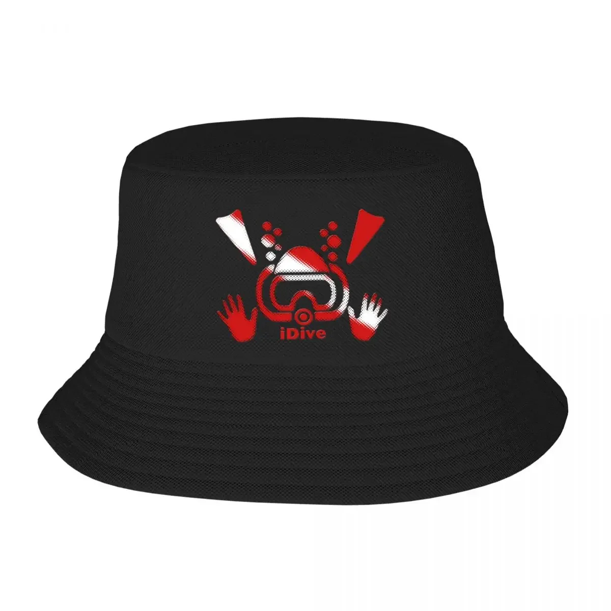 Custom IDive Dive Flag Scuba  Bucket Hat Women Men Diver Outdoor Sun Summer Camping Fishing Cap