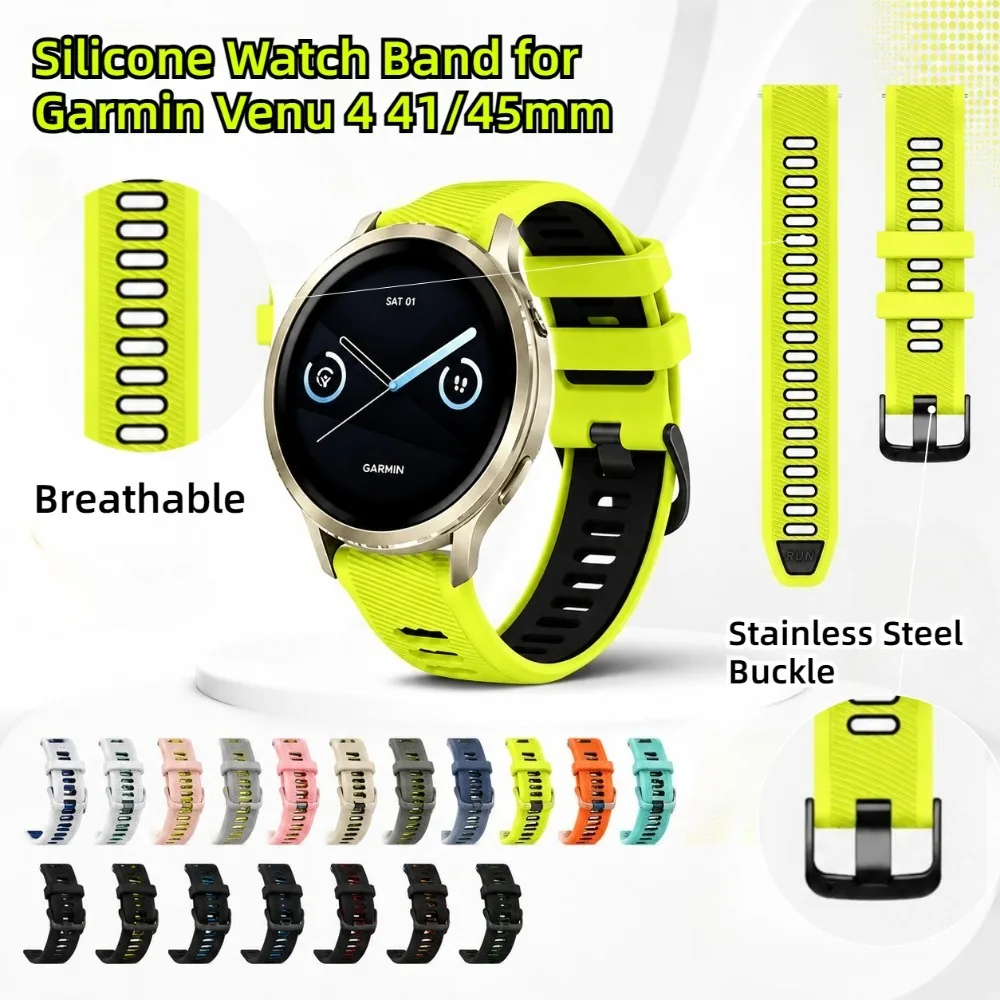 18 20 22mm Silikon-Uhrenarmband für Garmin Venu 4 41/45mm Universelles Ersatzarmband für Forerunner 158 165 168 245 255 265 645