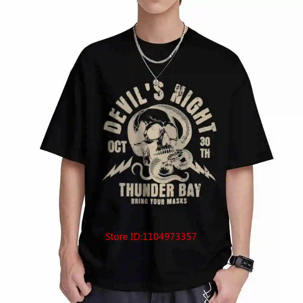 Devil's Night October 30 Mask Party Gothic Short Sleeve Tee 100% Cotton T-Shirt