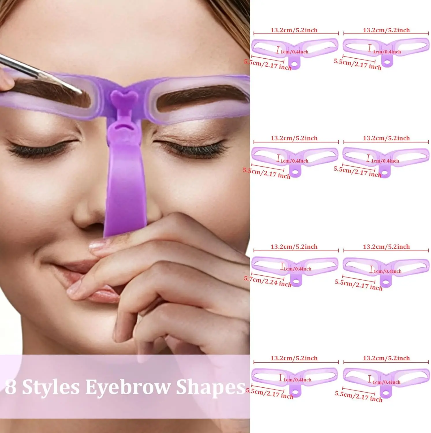 Eyebrow Stencil Kit Reusable Brow Shaping Tool for Fast & Precise Makeup Multiple Brow Styles for Natural-Looking & Symmetrical