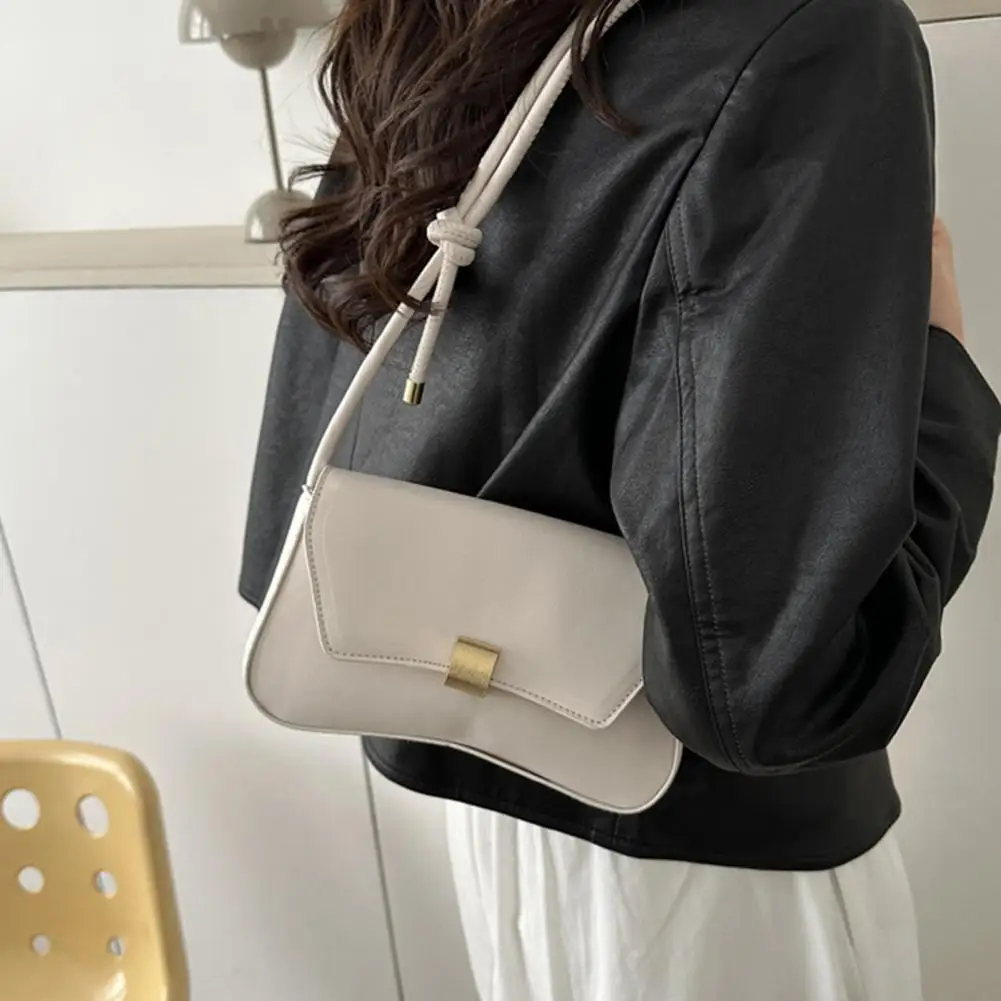 Slim Lightweight Women PU Leather Bag Adjustable Shoulder Strap Armpit Crossbody Bag for Daily Commuting Dating Party