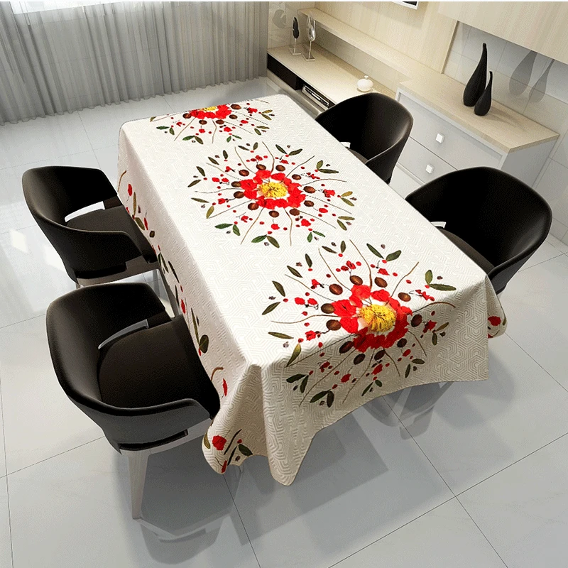 Mandala Flower Pattern Tablecloth Cover Washable Antifouling Rectangular Dining Table Cover Kitchen Living Room Mantel Mesa