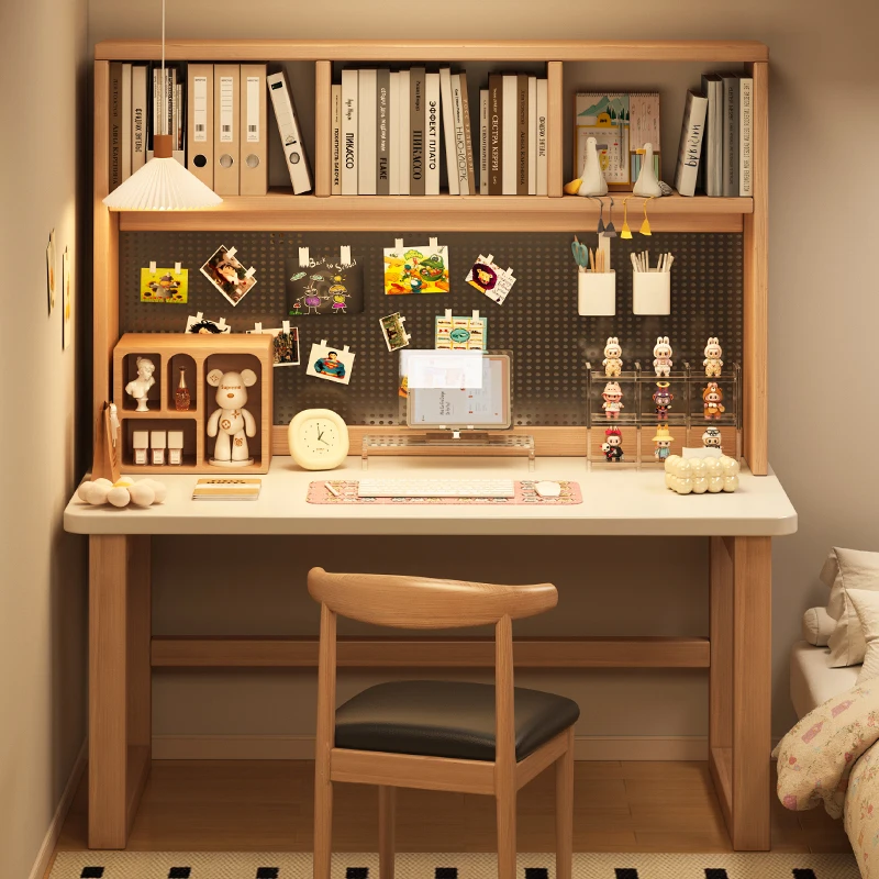 Home Student Learning Writing Desk Bedroom Small Unit Against Wall Hole Board Computer Desk