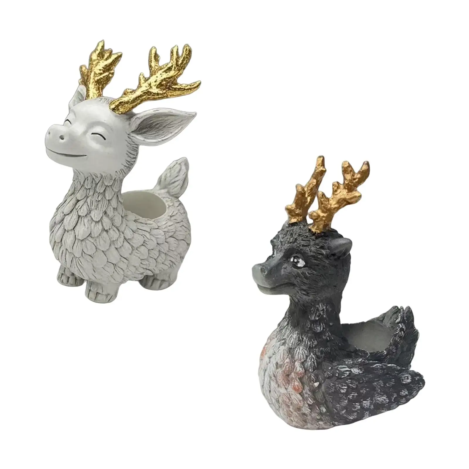 

Цветочный горшок с оленями, цветочный горшок из смолы, подарок, милый держатель для бонсай, художественные поделки, олень