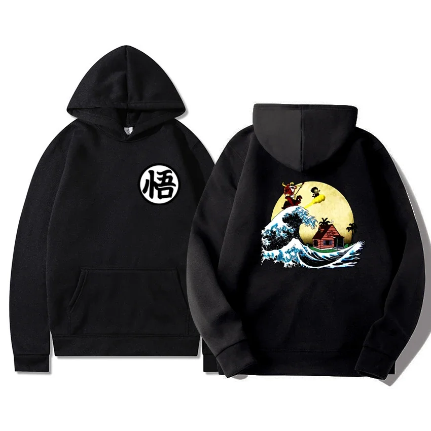 

Vintage Men Pocket Sweatshirts Versatile Kawaii Anime Clothing Loose Casual Male Hoodies Comfortable Harajuku Autumn Winter Tops