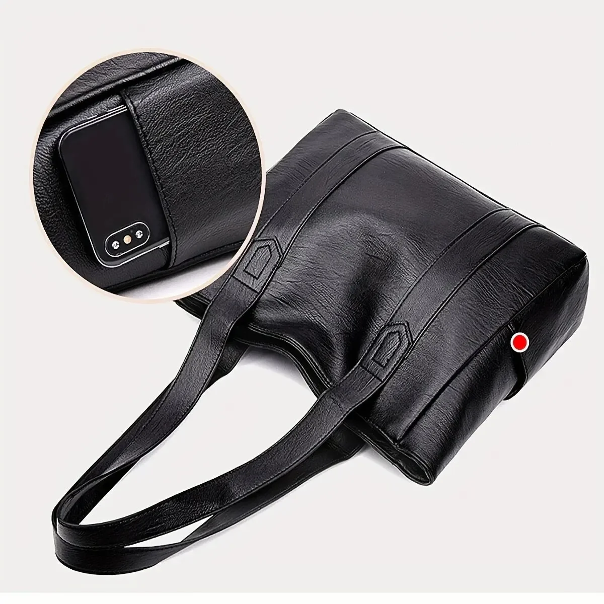 Vintage Ladies Bag Large Capacity Handbag , Vintage Plain Shoulder Bag , Ladies Commuter Casual Handbag - view 6