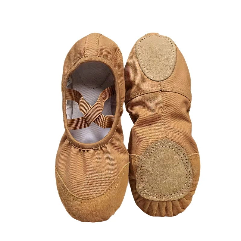 CLYFAN Professional Ballet Dance Shoes Elastic Cross Strap Soft Sole Slippers for Girls & Adults Breathable Canvas Dancewear