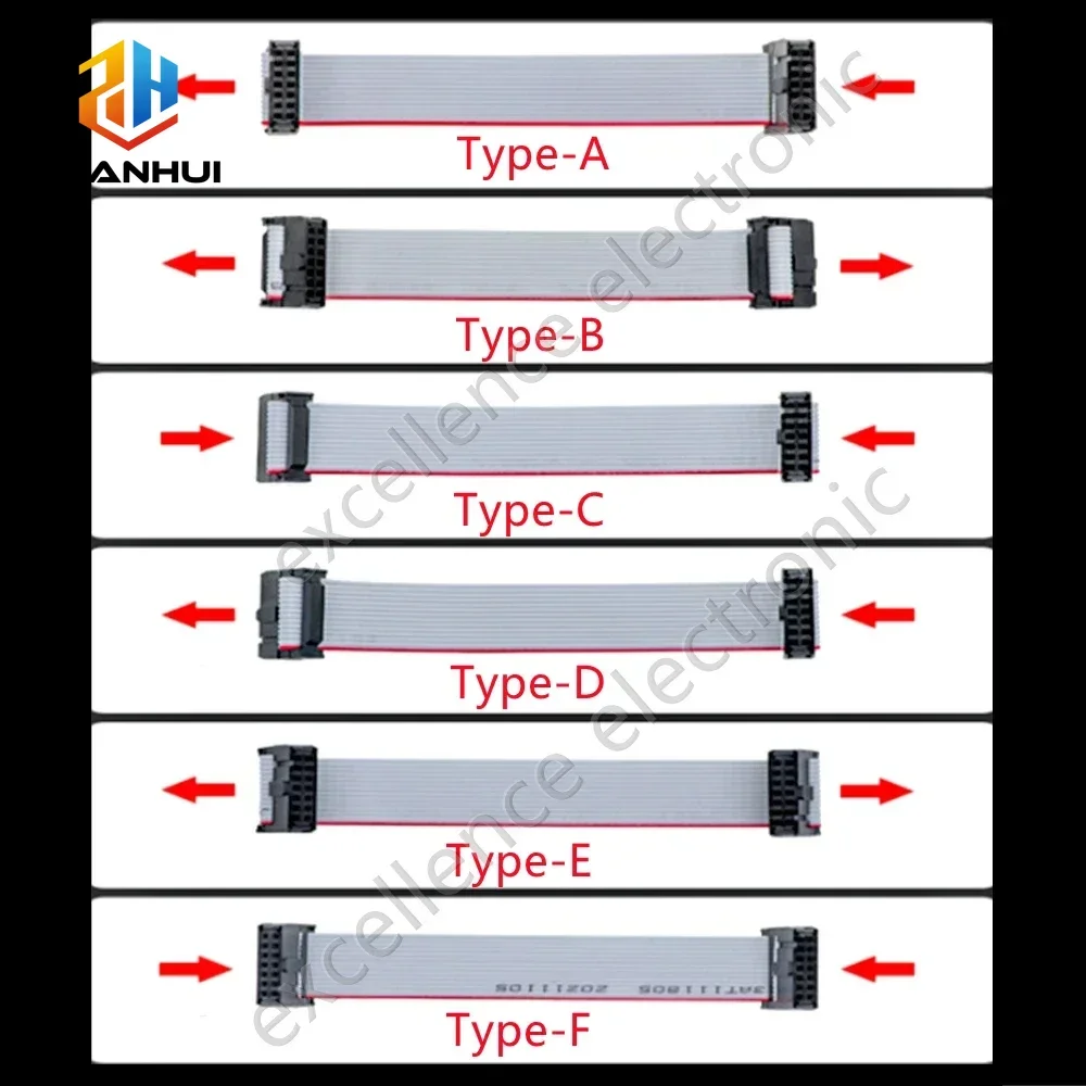 1PCS 2.54mm FC Flat Ribbon Cable 6/8/10/16/20/40/50 Pin IDC JTAG ISP Data Cable 10/20/50/100cm for DC3 Box Header