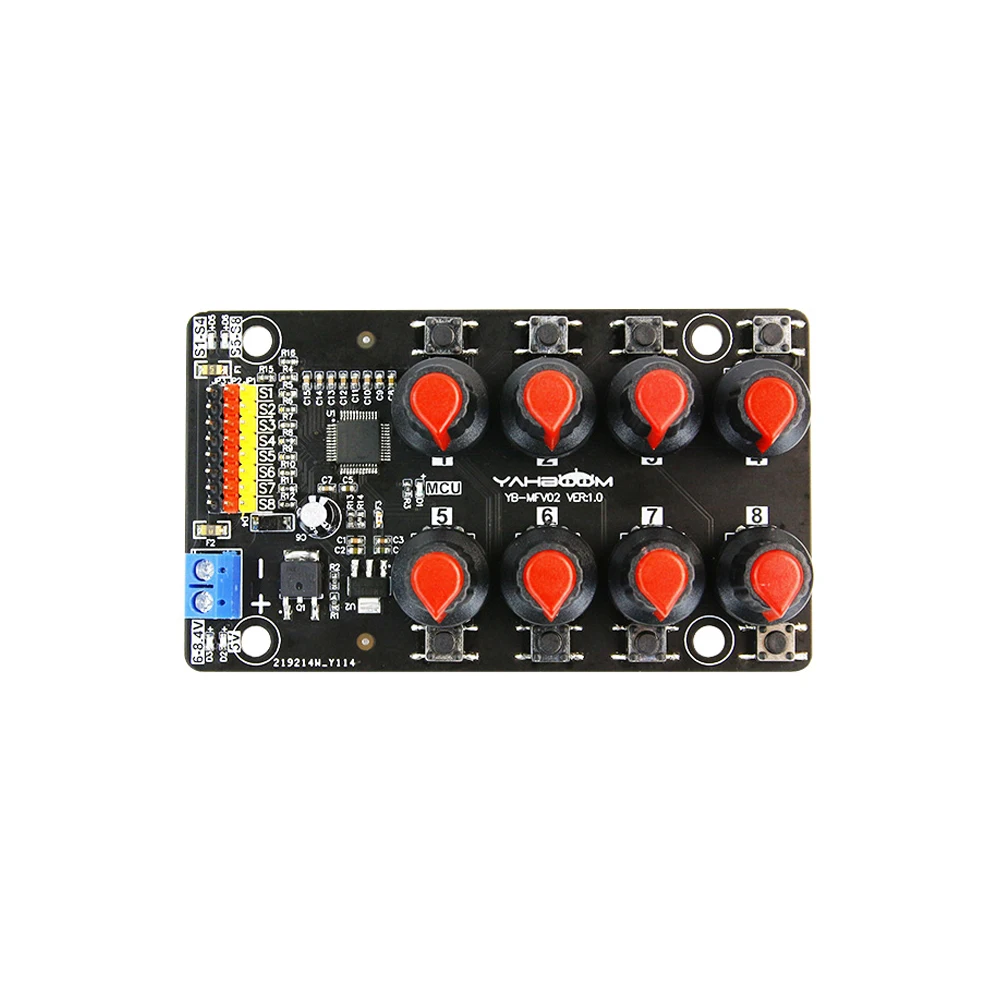 

5V-8.4V 8 Channel Servo Control Module Debugging Board Rotary Knob Tester Overcurrent Protection for Steering Gear Robotic Arm