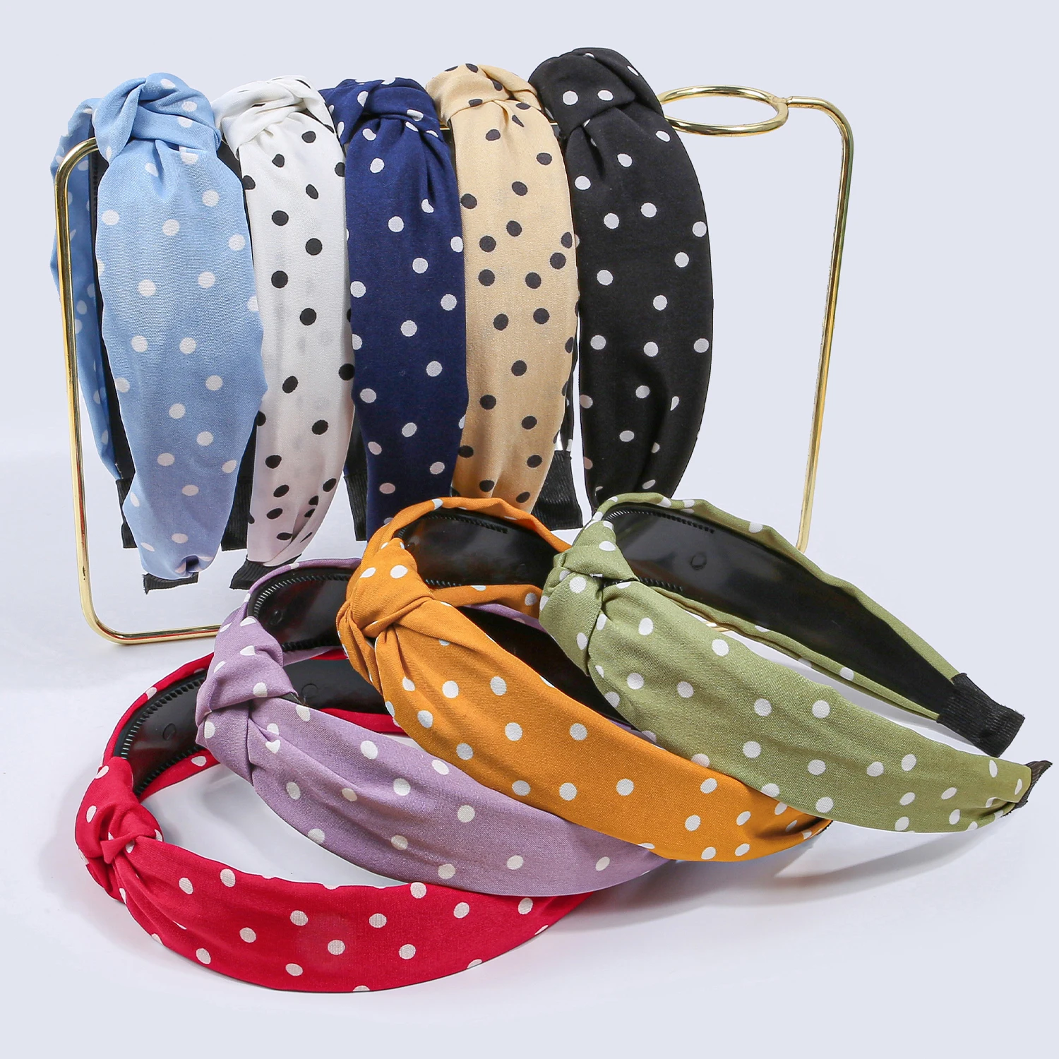 3/9pcs Dot Polka Point Tie Wide Brimmed Hairband For Girls Cute Leisure Fashion Hair Hoops For Kids Women Hair Accessories