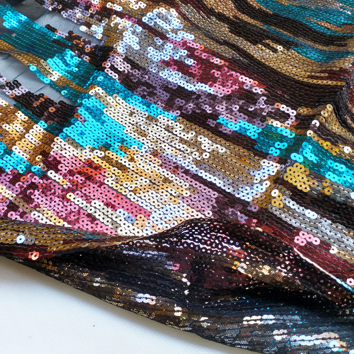 French Sequin Fabric with Irregular Stripe,Sparkly Paillette Fabric,Evening Party Dresses Cloth,120x90cm,Embroidery Fabric