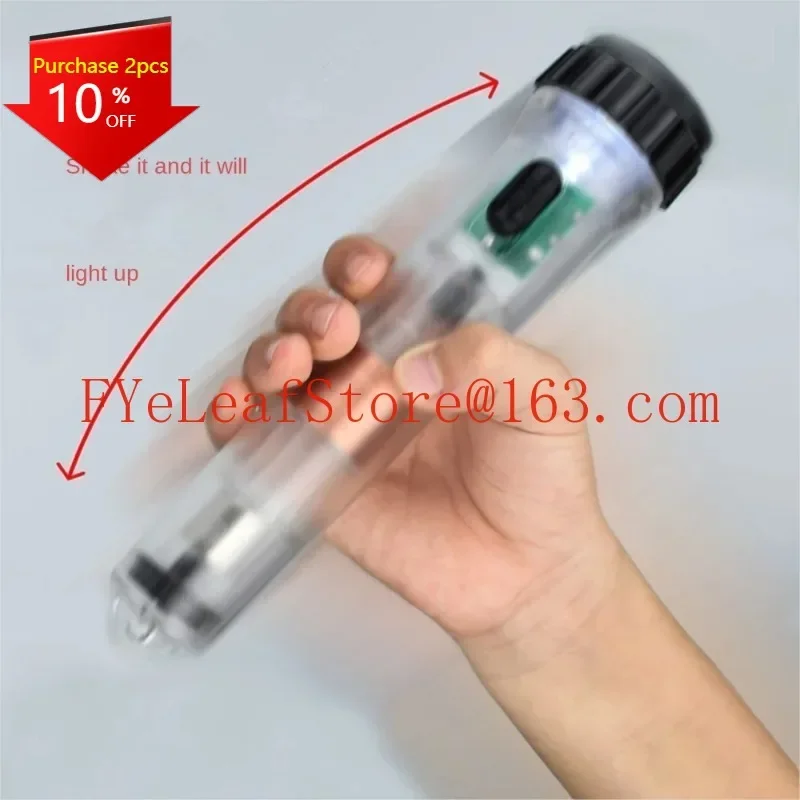 Flashlight Manual Shaking Flashlight Charging Fa Strong Magnet Spontaneous Transparent Hand Crank Emergency Flashlight.