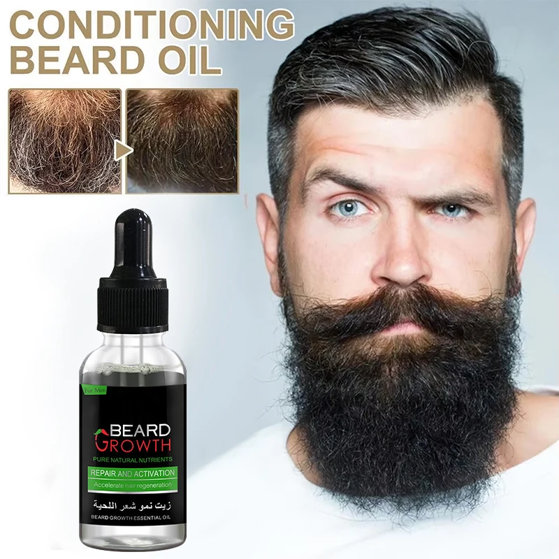 30ml Men Fast Beard Growth Oil Natural Beard Growth Enhancer Thicker Oil Nourishing Leave-In Conditioner Beard Care Product