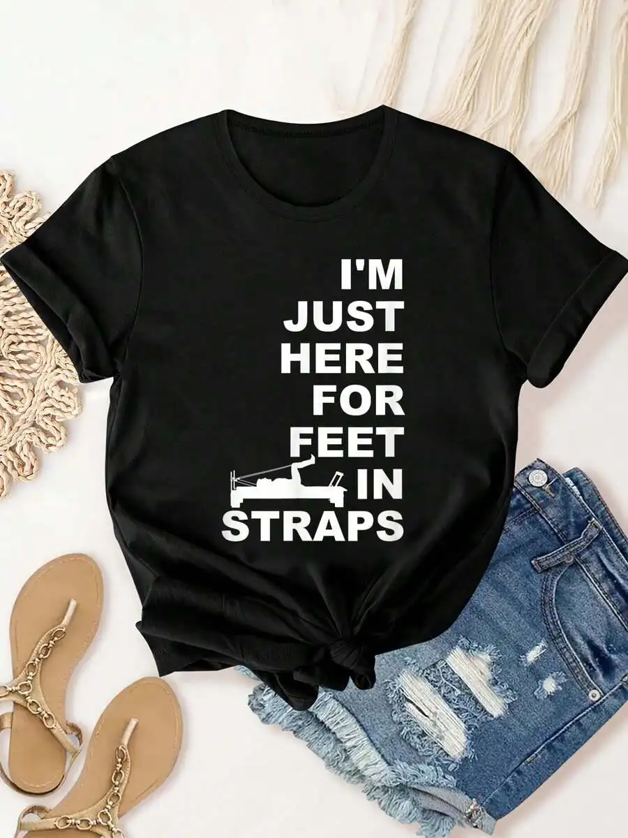 Women's Funny Pilates Graphic T‑Shirt, Gym Fitness Instructor Workout Tee, Casual Athletic Top For Fitness Lovers Daily Exercise Outfit