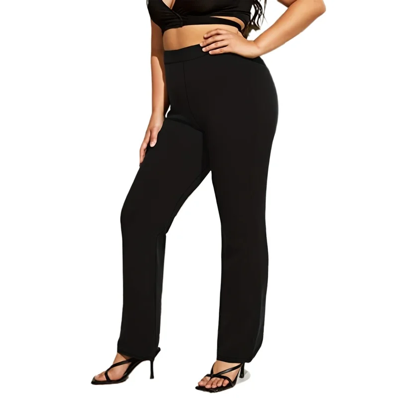 

Женские брюки больших размеров с эластичным поясом, модные, прямого кроя, 2026