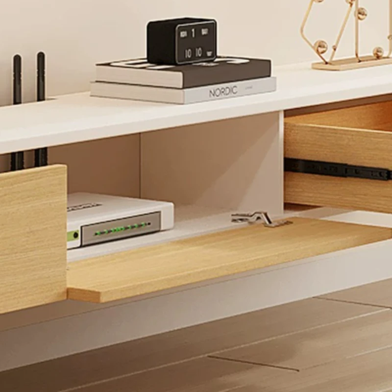 Mural Design Tv Stand Floating Modern Shelf Side Tv Table Wood Center Luxury Mobile Tv Da Salotto Living Room Furniture
