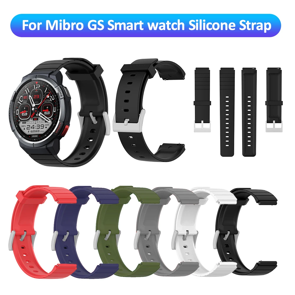 Impermeável Branco Silicone Pulseira para Mibro Gs, Confortável, Sweatproof, Acessórios de Escritório, Alta Qualidade, Elegante