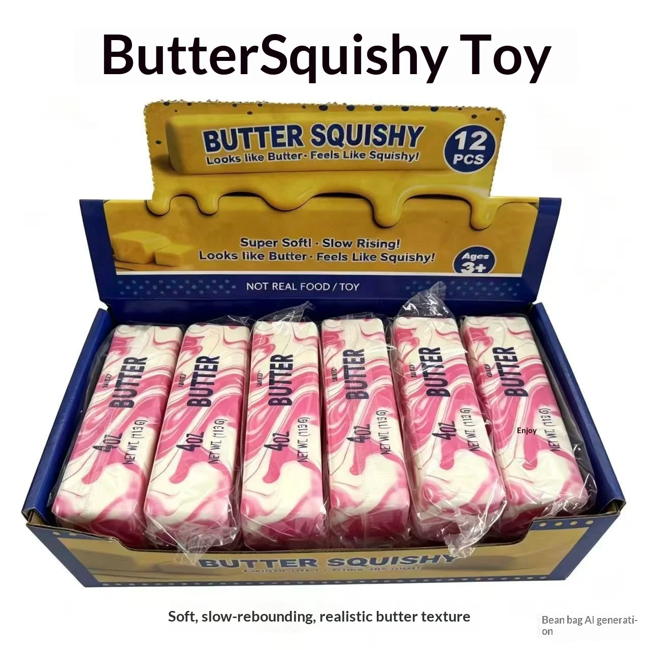 Butter Squishy PU Langsam Aufsteigendes Quetschspielzeug Kreatives Mehrfarbiges Stressabbau-Spielzeug Simulierte Butter Angstlösendes Fidget-Spielzeug für Erwachsene