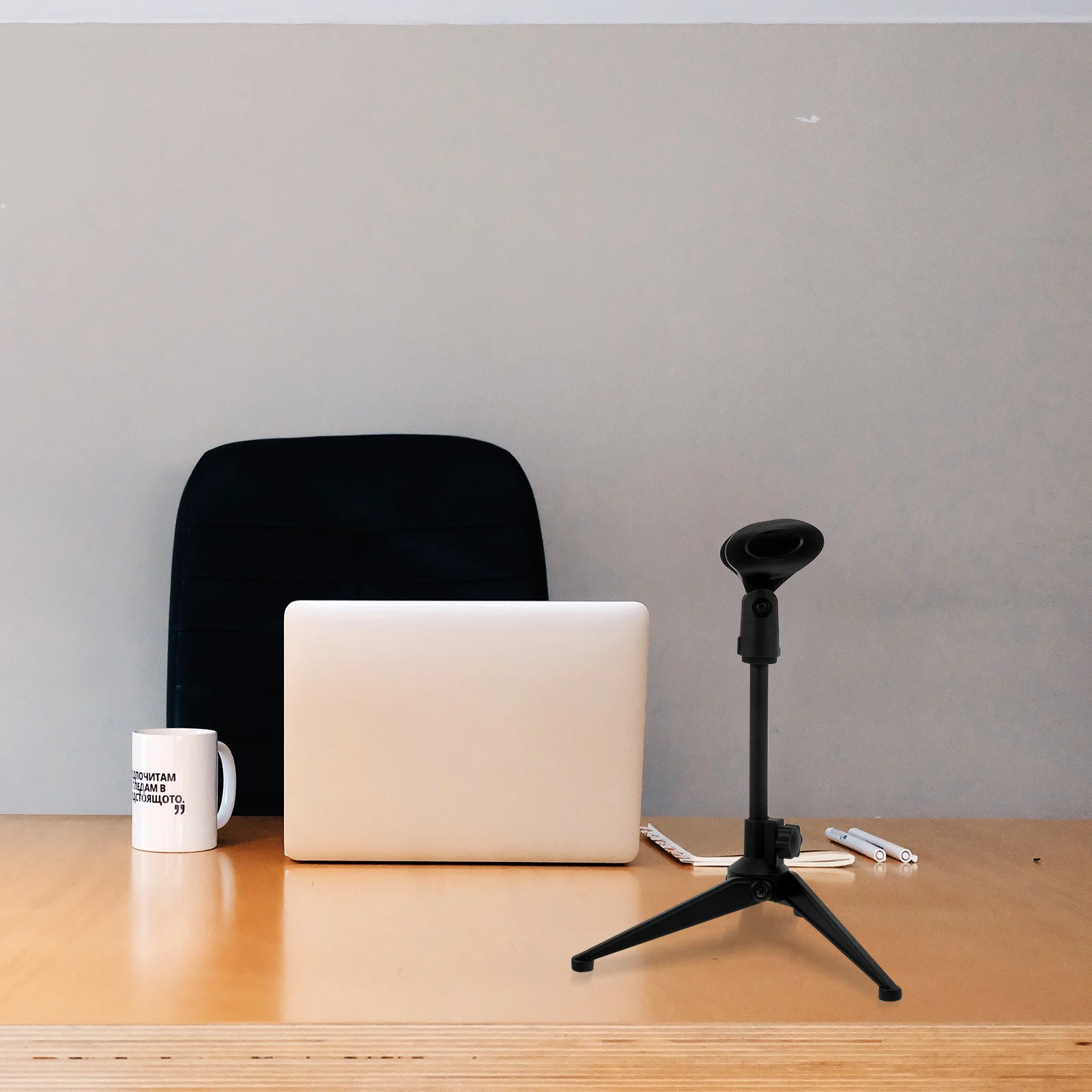 

Microphone Clip Tripod Mic Stand Adjustable Desk Support Sturdy Table Mount For Podcast Live Singing Recording