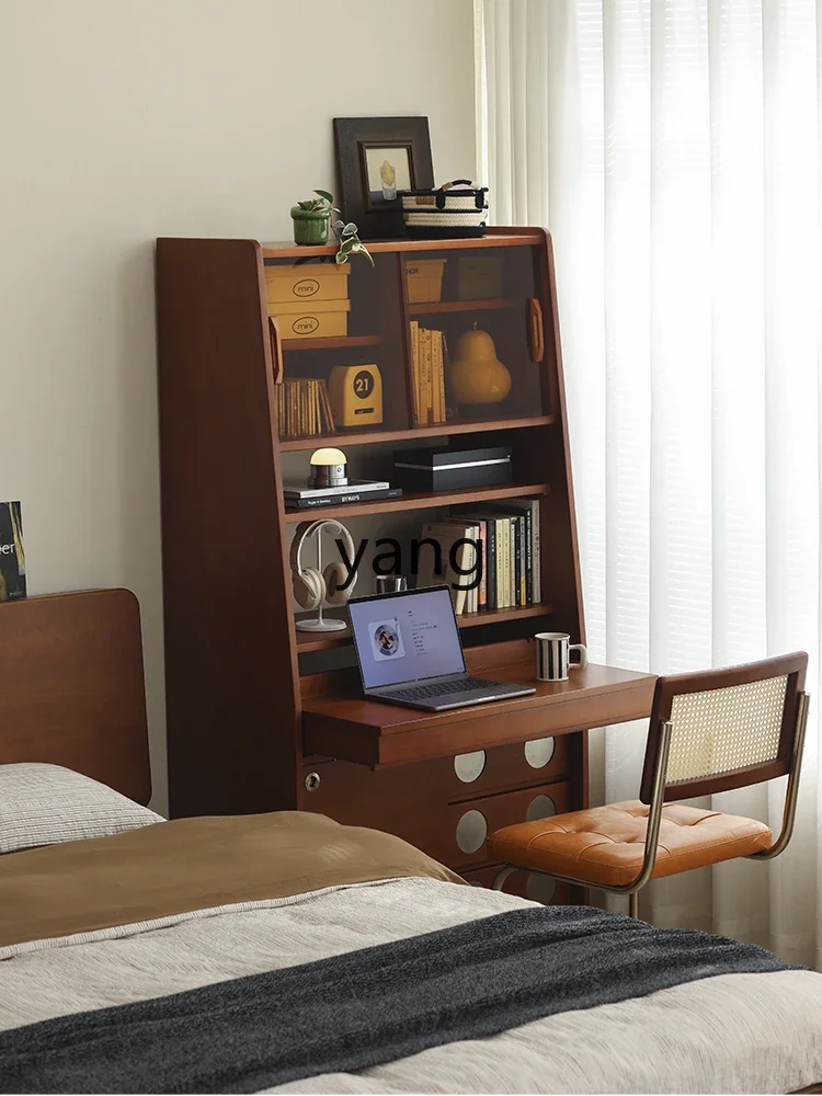 

CX medieval folding retractable desk bookcase integrated small household retractable computer desk