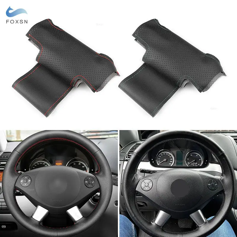 Car Hand-stitching Steering Wheel Leather Cover Fabric For Mercedes Benz W639 Viano 2010-2015 Vito 2010-2015 Valente 2012-2015